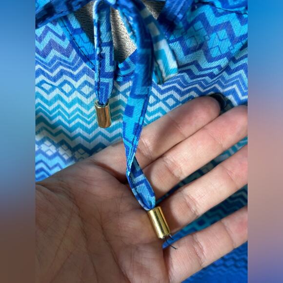 Into the bleu rod Beattie ombré blue beach cover up sheer size small swim - Picture 6 of 9